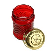 Artículo Velas para tumba de cristal rojo Ø6cm H11cm 12 uds