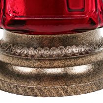 Luz de sepulcro vidrio grabado angel farol rojo Ø11cm H28.5cm
