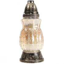 Artículo Lámpara funeraria zarcillos de cristal rosas H26cm Ø12cm teñido dorado 24-30h