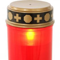 Luz de sepultura LED roja temporizador a pilas Ø6,5cm H12,5cm