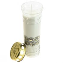 Artículo Velas graves rosas blancas luz de luto Ø7cm H23,5cm 100h 2ud