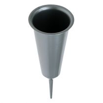 Artículo Jarrón sepulcral plateado 33cm