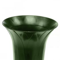 Artículo Jarrón para tumba 42 cm, jarrón verde oscuro, decoración para tumba, floristería de luto, 5 piezas