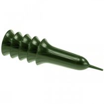 Artículo Jarrón para tumba 42 cm, jarrón verde oscuro, decoración para tumba, floristería de luto, 5 piezas