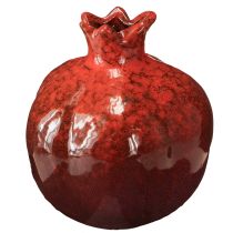 Artículo Jarrón decorativo de granada de cerámica marrón rojizo Ø10,5cm H12cm