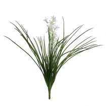 Arbusto de hierba con flores verde, blanco 3 piezas