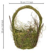 Artículo Cesta de Pascua, diseño natural, cesta de mano para decoración festiva del hogar, 25 cm