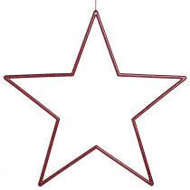 Artículo Estrellas decorativas grandes rojas para colgar estrellas con purpurina 24cm 6uds