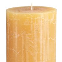 Artículo Juego de velas de pilar XXL, color miel, crea un ambiente acogedor, 85 x 200 mm, 100 h de duración, paquete de 2