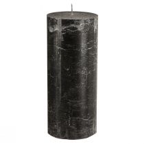 Artículo Velas grandes aspecto mármol negro 85x200mm 2 piezas