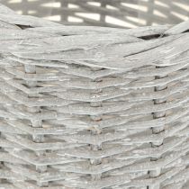 Artículo Cesta grande para plantar con lámina, blanco-gris, Ø43/34/28cm, juego de 3
