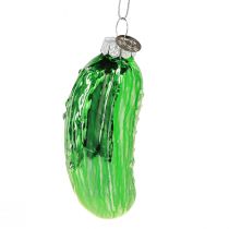 Artículo Pepino como decoración del árbol de Navidad Pepino navideño de cristal 8cm 3ud