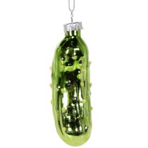 Artículo Pepino navideño de cristal, adorno para árbol de Navidad para colgar, 7 cm, 4 piezas