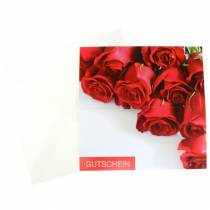Artículo Tarjeta vale rosas rojas + sobre 1ud