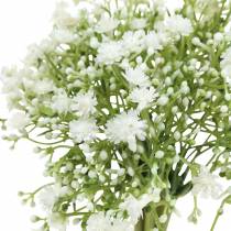 Artículo Gypsophila gypsophila artificial en manojo blanco Al. 28 cm 6 piezas