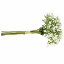 Artículo Gypsophila gypsophila artificial en manojo blanco Al. 28 cm 6 piezas