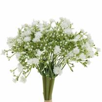 Artículo Gypsophila gypsophila artificial en manojo blanco Al. 28 cm 6 piezas