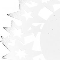 Artículo Plato navideño plato decorativo de metal con estrellas blanco Ø34cm