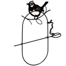 Artículo Decoración colgante de metal para pájaros, comedero negro, 18 x 22,5 cm, 3 piezas