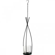 Artículo Farol para colgar decoración colgante balcón negro Ø8cm H40cm