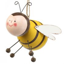 Adorno colgante decoración abejas deco colgador madera metal 9.5cm 2pcs