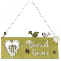 Artículo Decoración de ventana, decoración colgante, letrero de madera Sweet Home, 25 cm, 2 piezas