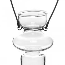 Artículo Mini jarrones de cristal jarrón colgante soporte de metal decoración de cristal H10.5cm 4pcs