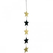 Adorno navideño estrella colgante dorado negro 5 estrellas 78cm