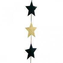 Artículo Adorno navideño estrella colgante oro negro 5 estrellas 78cm