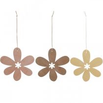 Flor decorativa colgante de madera flor de madera morado/rosa/amarillo Ø12cm 12 piezas