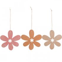 Deco flower colgante de madera flor de madera naranja/rosa/amarillo 12 piezas