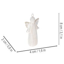 Artículo Colgante de ángel decorativo para colgar en el árbol de Navidad, 8 cm, 4 unidades