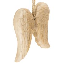 Artículo Colgante de madera con forma de ala de ángel para decoración colgante, 12 cm.
