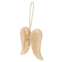 Artículo Colgante de madera con forma de ala de ángel para decoración colgante, 12 cm.