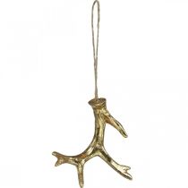 Artículo Colgante navideño decoración astas decoraciones para árboles oro 7,5 cm 6 piezas