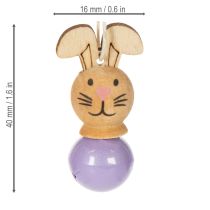 Artículo Colgantes de madera con forma de conejito de Pascua para decorar el árbol de primavera y Pascua, 4 cm, 12 unidades