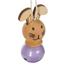 Artículo Colgantes de madera con forma de conejito de Pascua para decorar el árbol de primavera y Pascua, 4 cm, 12 unidades
