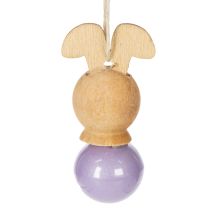 Artículo Colgantes de madera con forma de conejito de Pascua para decorar el árbol de primavera y Pascua, 4 cm, 12 unidades