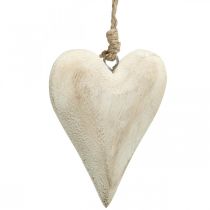 Artículo Corazón de madera, corazón decorativo para colgar, decoración de corazón H10cm 4 piezas