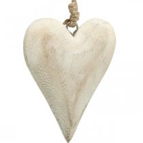 Artículo Corazón de madera, corazón decorativo para colgar, decoración de corazón H13cm 4 piezas