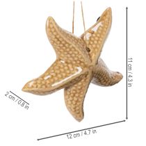 Artículo Adorno de estrella de mar de cerámica para colgar, para un toque marinero, decoración de verano para el hogar, 12 cm, 2 piezas