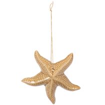 Artículo Adorno de estrella de mar de cerámica para colgar, para un toque marinero, decoración veraniega para el hogar, 12 cm, 2 piezas