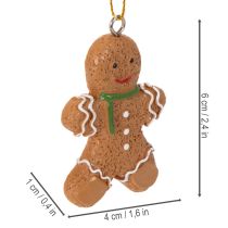 Artículo Adornos decorativos de hombrecitos de jengibre para árboles de Navidad, 6 cm, 12 unidades