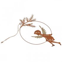 Artículo Anillo decorativo ángel metal óxido decoración navideña 23,5x16,5cm 3 piezas