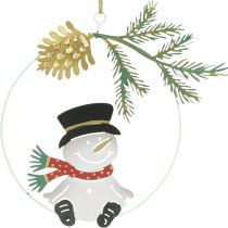 Colgante navideño muñeco de nieve decoración anillo metal Ø14cm 3pcs