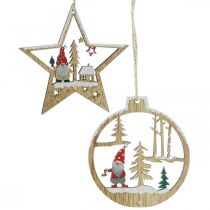Colgante navideño decoraciones árbol de navidad gnomo 8/10cm 12pcs
