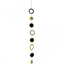 Adorno navideño decoración colgante dorado negro L124cm 8 elementos