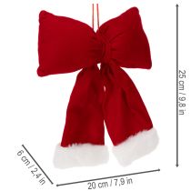 Artículo Lazo decorativo de franela con ribete de felpa para colgar, 25 cm.