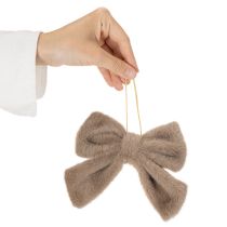 Artículo Lazo decorativo de felpa con colgador, 16 cm, 3 unidades
