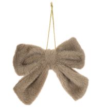 Artículo Lazo decorativo de felpa con colgador, 16 cm, 3 unidades